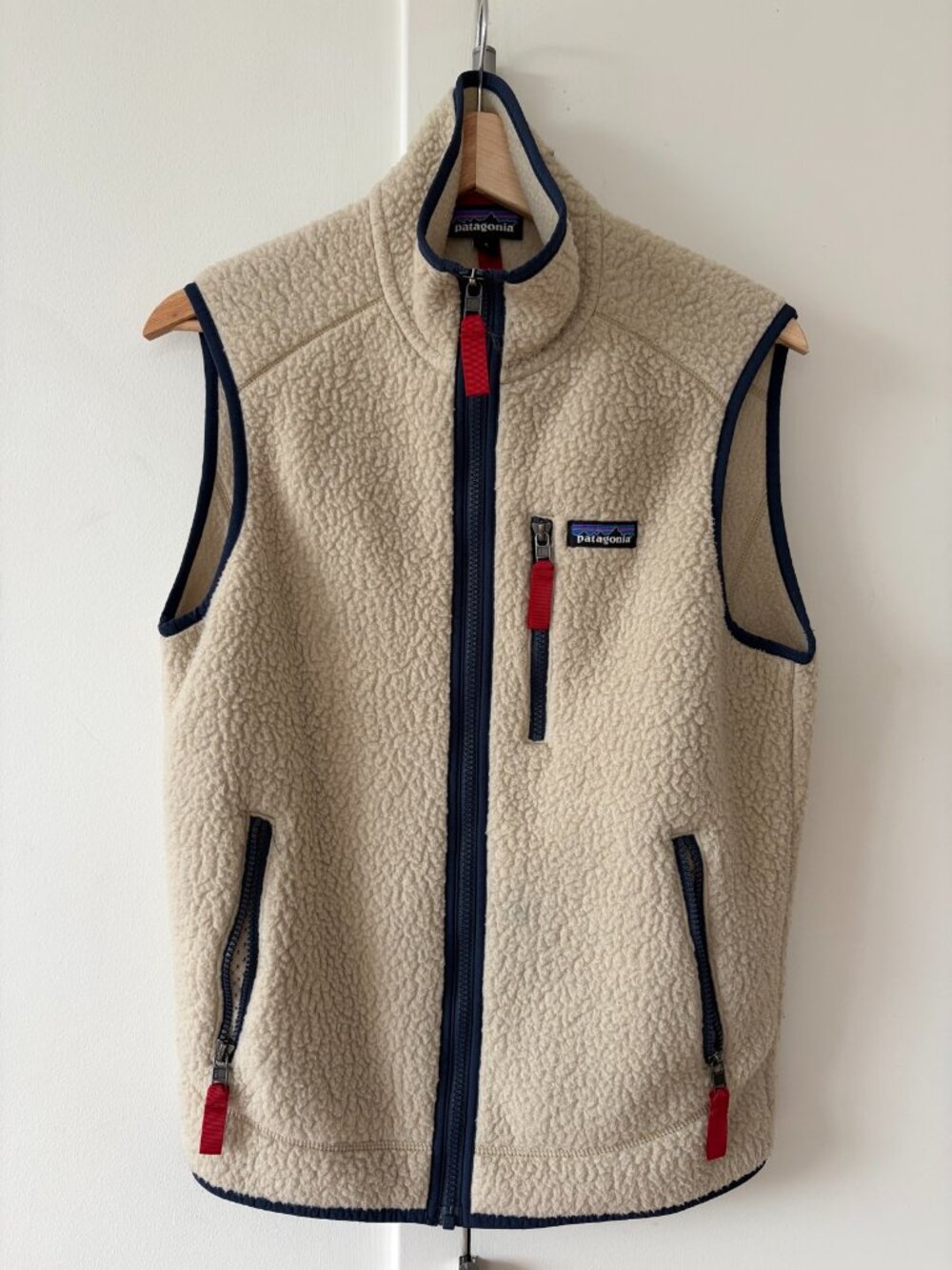 Patagonia Retro Pile Fleece Vest Natural Navy S
